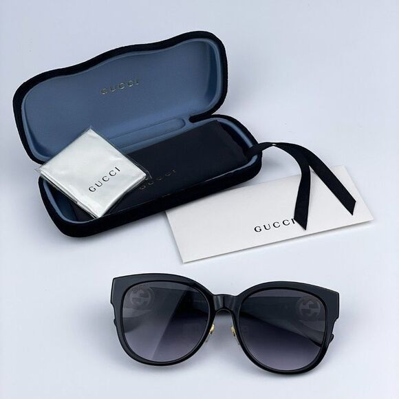 SALE! NEW Gucci GG1028SK 006 Black Grey Gradient Square Women Sunglasses